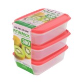 Set 3 hộp nhựa đựng thực phẩm Fitin Pack nắp dẻo 300ml hàng nhập khẩu Nhật Bản