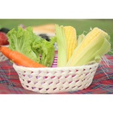Set 5 rổ / giỏ đan lá buông lót vải êm đựng thực phẩm, đồ khô, trái cây, bánh kẹo (Storage Basket) - Hình tròn