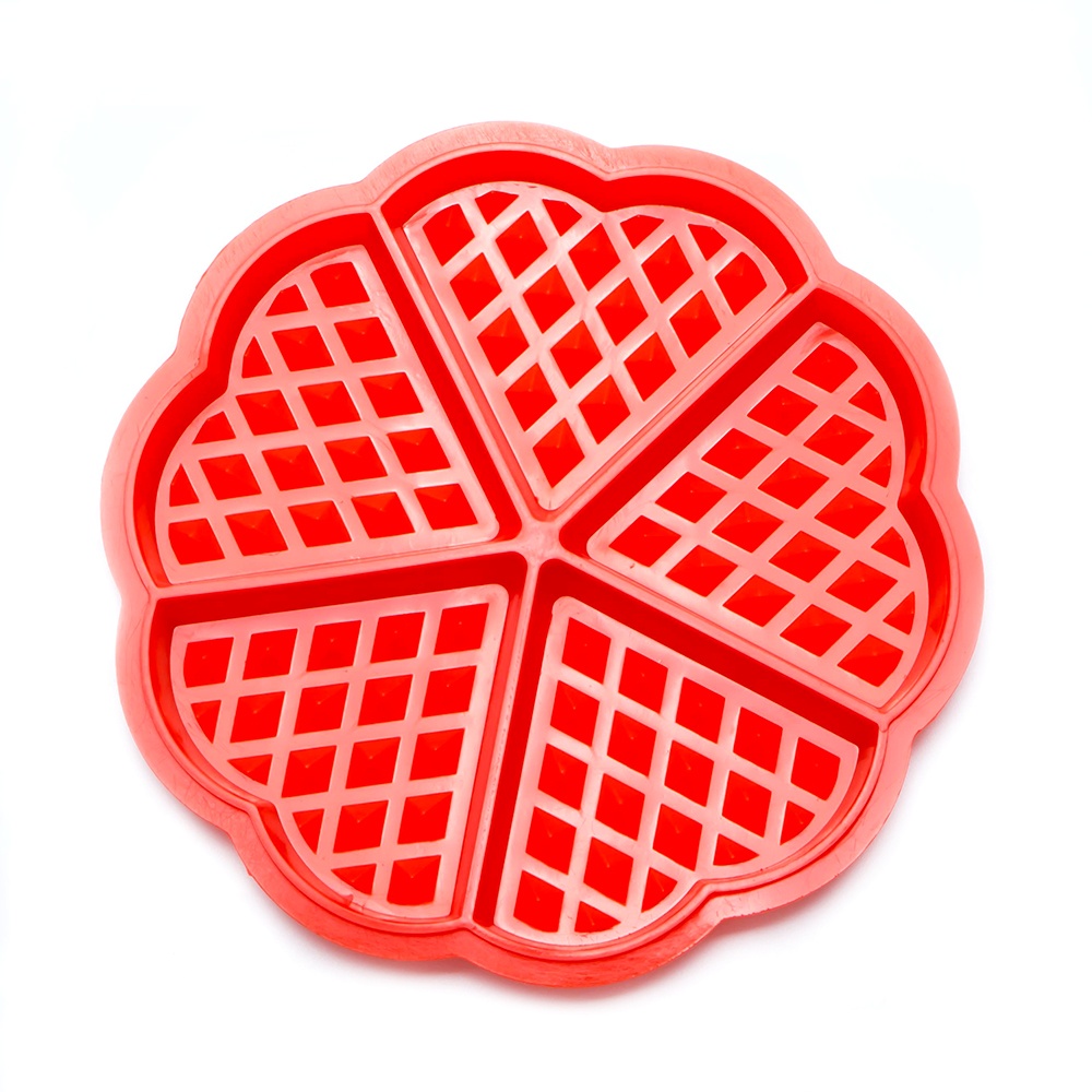 Silicone Waffle Mold Maker Pan Microwave Baking Cookie Cake Muffin Bakeware Cooking Tools Kitchen Accessories Supplies,Red - intl