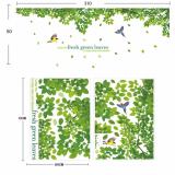 Decal dán tường hoa lá  GREEN LEAVES (SIZE LỚN ) Sticker Tranh Dán Tường -Decal dán tường cây xanh ,Decal dán tường hoa lá