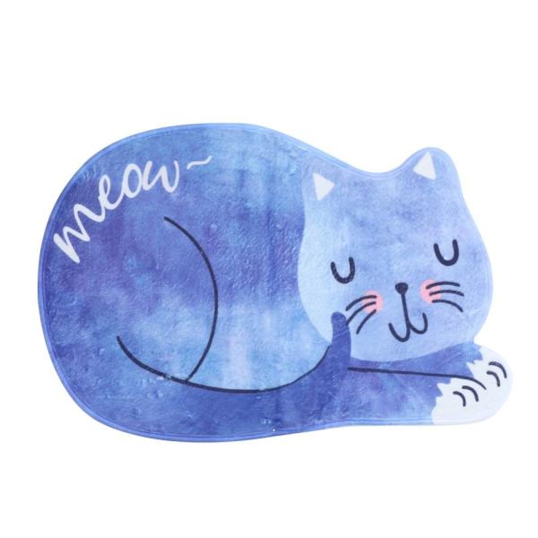 Sleeping Meow Meow Bibulous Antiskid Bathroom Mat(Blue)-40*60cm - intl