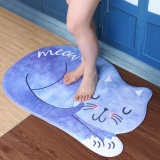 Sleeping Meow Meow Bibulous Antiskid Bathroom Mat(Blue)-40*60cm - intl