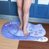 Sleeping Meow Meow Bibulous Antiskid Bathroom Mat(Blue)-40*60cm - intl