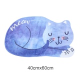 Sleeping Meow Meow Bibulous Antiskid Bathroom Mat(Blue)-40*60cm - intl