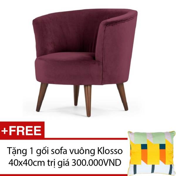 Sofa ghế đơn cao cấp Klosso GĐ003 (Tím) + Tặng 1 gối sofa vuông Klosso 40x40cm màu sắc ngẫu nhiên