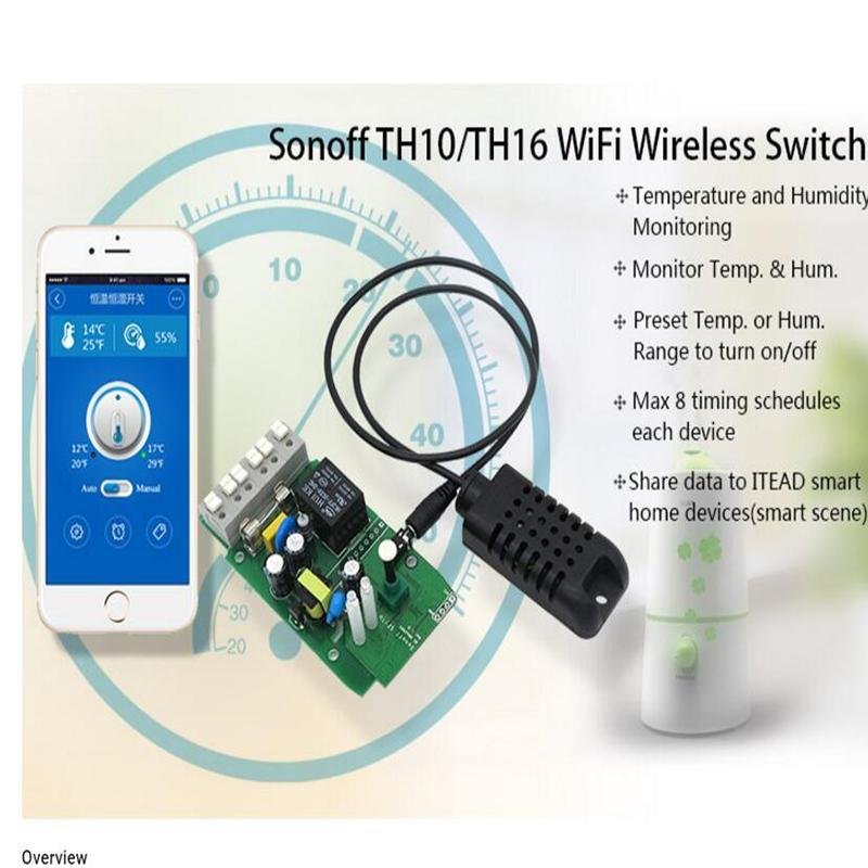Sonoff TH16A Nhiệt Độ & Độ Ẩm Giám Sát WiFi Thông Minh Tự Động Hóa Công Tắc ỨNG DỤNG-quốc tế