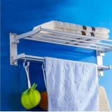 Space Aluminum Double Towel Rack With 5 Hooks
