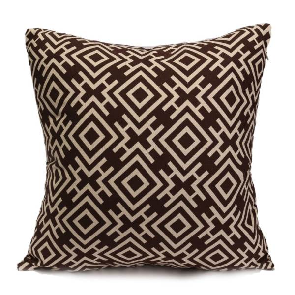 Square Geometric Cotton Linen Throw Pillow Case Home Sofa Back Cushion Cover - intl