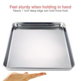 Square Pan Bakeware Oven Sheet, Stainless Steel Heavy Baking Sheet, Nonstick Cooking Pan Tray For Pizza, Fries, And Tater Tots