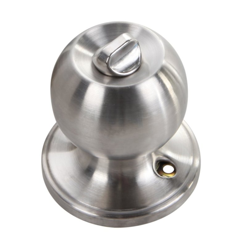 Stainless Rotation Round Door Knobs Lock With Key Silver - intl