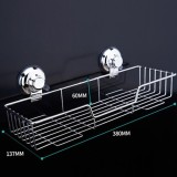 Stainless Steel Kitchen Bathroom Shower Shelf Storage Suction Basket Caddy Rack - intl