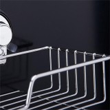 Stainless Steel Kitchen Bathroom Shower Shelf Storage Suction Basket Caddy Rack - intl