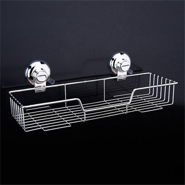 Stainless Steel Kitchen Bathroom Shower Shelf Storage Suction Basket Caddy Rack - intl