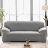 Stretch Polyester Sofa Slipcover Elastic Non-slip Pure Color Soft Chair Sofa Cover Anti-Mite Shield Stylish Furniture Protector Color:Black Size:145-185cm