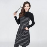 Stripe Apron Chef Waiter BBQ Restaurant Home Kitchen Cooking Black And White Stripe Apron - intl