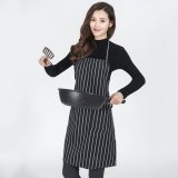 Stripe Apron Chef Waiter BBQ Restaurant Home Kitchen Cooking Black And White Stripe Apron - intl