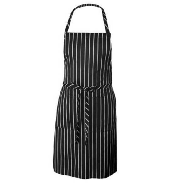 Stripe Apron Chef Waiter BBQ Restaurant Home Kitchen Cooking Black And White Stripe Apron - intl