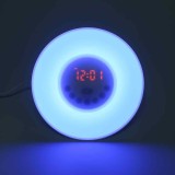 Đồng hồ LED RGB Đèn có Đồng Hồ Báo Thức Kỹ Thuật Số Đánh thức FM Đài Phát Thanh Nhiều Màu Sắc-quốc tế