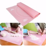 Tấm lót nhào bột silicon 40x50cm (Hồng)