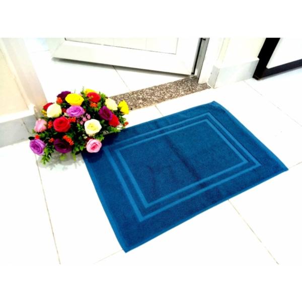 Thảm lau chân cao cấp BHOME - chuyên dùng cho spa, hotel 40X65cm ( Màu Xanh)