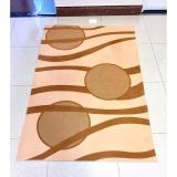 Tsn20 brown velvet 3D printed round rug (120x160cm)