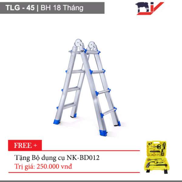 Thang nhôm gấp đa năng DIY TLG-45 Tặng ngay 1 bộ đồ nghề BS012