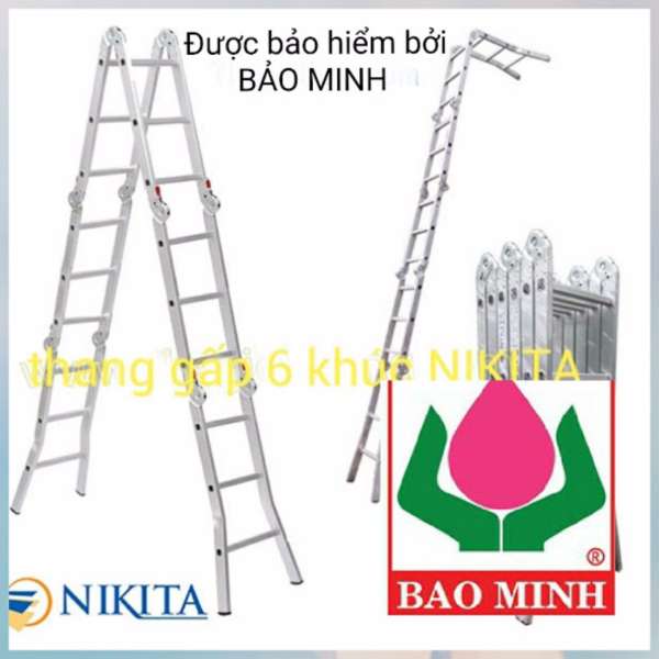 Thang nhôm gấp khúc 6 đoạn (5m4) NIKITA