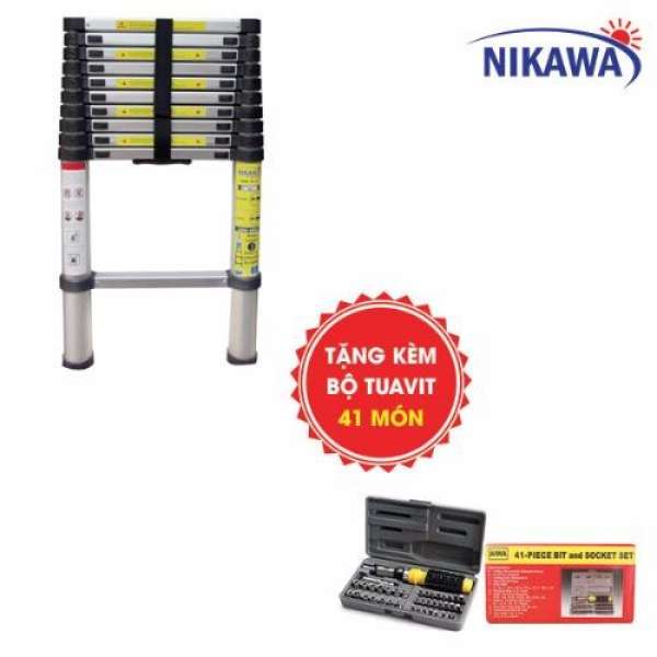 Thang nhôm rút đơn Nikawa NK-32 + + Tặng kèm bộ tua vít 41 món