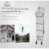 Thang nhôm xếp gọn du lịch gấp 4 đoạn , thang nhôm độ cao tự điều chỉnh 5.8m