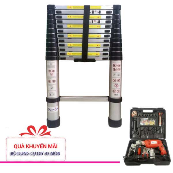 Thang xếp rút gọn kachi 2,9m + Tặng bộ khoan DIY43 món