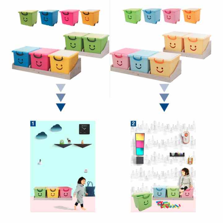 Thùng nhựa đa năng Happy Box YW-01-02 (Xanh da trời)