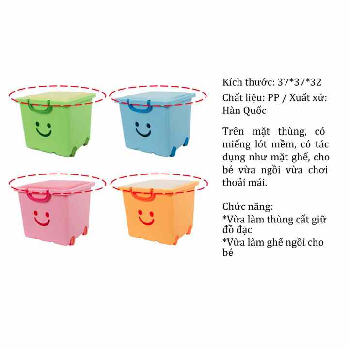 Thùng nhựa đa năng Happy Box YW-01-02 (Xanh da trời)
