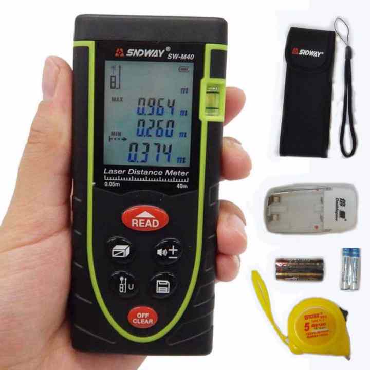 Thước đo khoảng cách bằng tia laser SNDWAY SW-M40(Xám)