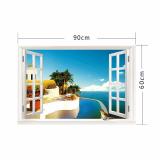 Tranh 3D dán tường cửa sổ - biển 60x90cm - 822Y