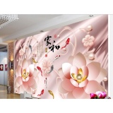 Binbin DN35 lotus pink 3D wall murals (100x150cm)