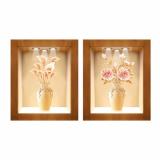 Tranh dán tường 3D VTC bộ hai bình hoa bo2binh-005 30 x 45 cm