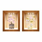 Tranh dán tường 3d vtc bộ hai bình hoa bo2binh-006 30 x 45 cm