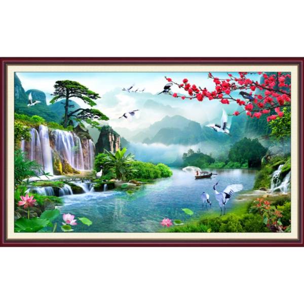 Tranh dán tường 3D VTC Sơn thủy hữu tình LunaTM-0114K KT 100 x 70 cm