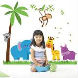 Tranh dán tường vườn thú 3D VT96