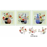 Tranh đính đá bình hoa 3 bức df2269-ngọc thịnh