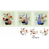Tranh đính đá Bình hoa 3 bức DF2269-Ngọc Thịnh
