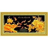 Tranh đính đá cá cửu ngư quần hội DF040-Ngọc Thịnh