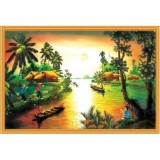 Tranh thêu chữ thập con sông quê hương DLH-222159-Ngọc Thịnh