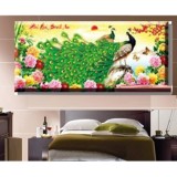 Tranh thêu chữ thập đôi công DLH-88821-Siêu thị tranh thêu