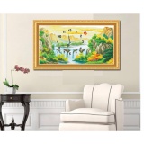 Tranh thêu chữ thập đồng hồ phong cảnh A1089