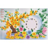 Tranh thêu chữ thập Đồng hồ hoa mai YN2518-Siêu thị tranh thêu