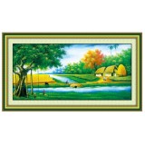 Tranh thêu chữ thập ĐỒNG QUÊ DLH-223016-Siêu thị tranh thêu 100X52