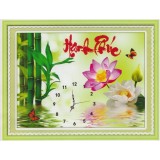 Tranh thêu chữ thập đồng hồ hạnh phúc 222748