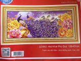 Tranh thêu chữ thập hoa khai phú quý 223042