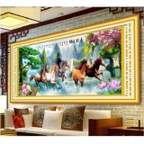 Tranh thêu chữ thập 8 con ngựa Monalisa M8908-Bảo Ngọc